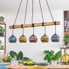 Koyoto Pendelleuchte Glas 15 cm Naturfarben, Schwarz, 5-flammig