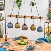 Koyoto Pendelleuchte Glas 15 cm Naturfarben, Schwarz, 5-flammig