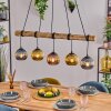 Koyoto Pendelleuchte Glas 15 cm Naturfarben, Schwarz, 5-flammig