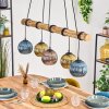 Koyoto Pendelleuchte Glas 15 cm Naturfarben, Schwarz, 5-flammig