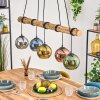 Koyoto Pendelleuchte Glas 15 cm Naturfarben, Schwarz, 5-flammig