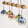 Koyoto Pendelleuchte Glas 15 cm Naturfarben, Schwarz, 5-flammig