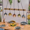 Koyoto Pendelleuchte Glas 15 cm Naturfarben, Schwarz, 5-flammig