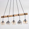 Koyoto Pendelleuchte Glas 15 cm Naturfarben, Schwarz, 5-flammig