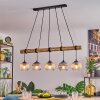Koyoto Pendelleuchte Glas 15 cm Naturfarben, Schwarz, 5-flammig