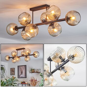 Ripoll Deckenleuchte Glas 15 cm Bernsteinfarben, Klar, 8-flammig