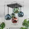 Ripoll Deckenleuchte Glas 15 cm Blau, Grün, Kupferfarben, 5-flammig