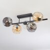 Ripoll Deckenleuchte Glas 15 cm Bernsteinfarben, Klar, Rauchfarben, 5-flammig