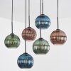 Koyoto Hängeleuchte Glas 20 cm Blau, Grün, Kupferfarben, 6-flammig