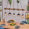 Koyoto Pendelleuchte Glas 15 cm Naturfarben, Schwarz, 5-flammig