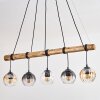 Koyoto Pendelleuchte Glas 15 cm Naturfarben, Schwarz, 5-flammig