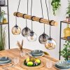 Koyoto Pendelleuchte Glas 15 cm Naturfarben, Schwarz, 5-flammig