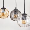 Koyoto Pendelleuchte Glas 15 cm Naturfarben, Schwarz, 5-flammig