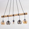 Koyoto Pendelleuchte Glas 15 cm Naturfarben, Schwarz, 5-flammig