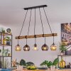 Koyoto Pendelleuchte Glas 15 cm Naturfarben, Schwarz, 5-flammig
