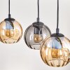 Koyoto Pendelleuchte Glas 15 cm Naturfarben, Schwarz, 5-flammig