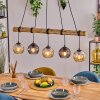 Koyoto Pendelleuchte Glas 15 cm Naturfarben, Schwarz, 5-flammig