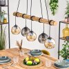 Koyoto Pendelleuchte Glas 15 cm Naturfarben, Schwarz, 5-flammig