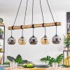 Ripoll Pendelleuchte Glas 15 cm Naturfarben, Schwarz, 5-flammig