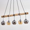 Ripoll Pendelleuchte Glas 15 cm Naturfarben, Schwarz, 5-flammig