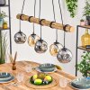 Ripoll Pendelleuchte Glas 15 cm Naturfarben, Schwarz, 5-flammig