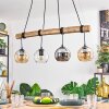 Koyoto Pendelleuchte Glas 15 cm Naturfarben, Schwarz, 4-flammig