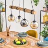 Koyoto Pendelleuchte Glas 15 cm Naturfarben, Schwarz, 4-flammig