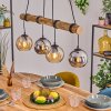 Koyoto Pendelleuchte Glas 15 cm Naturfarben, Schwarz, 4-flammig