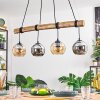 Koyoto Pendelleuchte Glas 15 cm Naturfarben, Schwarz, 4-flammig