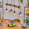 Koyoto Pendelleuchte Glas 15 cm Naturfarben, Schwarz, 4-flammig