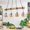 Ripoll Pendelleuchte Glas 15 cm Naturfarben, Schwarz, 4-flammig