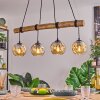 Ripoll Pendelleuchte Glas 15 cm Naturfarben, Schwarz, 4-flammig