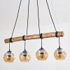 Ripoll Pendelleuchte Glas 15 cm Naturfarben, Schwarz, 4-flammig