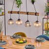 Koyoto Pendelleuchte Glas 15 cm Naturfarben, Schwarz, 4-flammig