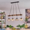 Koyoto Pendelleuchte Glas 15 cm Naturfarben, Schwarz, 4-flammig