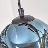 Ripoll Pendelleuchte Glas 15 cm Naturfarben, Schwarz, 5-flammig