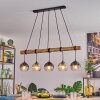 Koyoto Pendelleuchte Glas 15 cm Naturfarben, Schwarz, 5-flammig