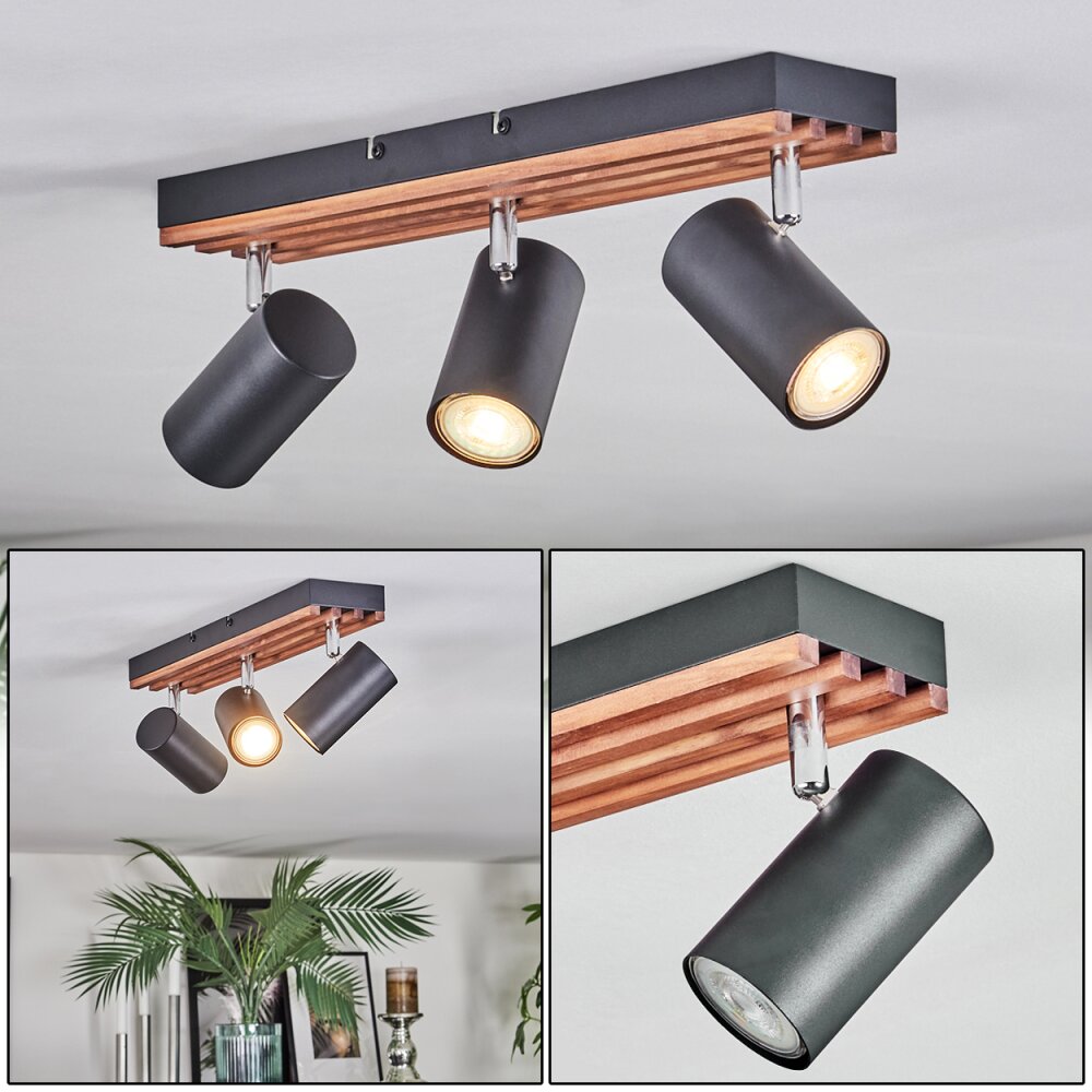 Orlan Deckenleuchte Chrom, Naturfarben, Schwarz, 3-flammig main product photo