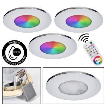 Paron Einbauleuchte 3-er Set LED Chrom, 3-flammig, Fernbedienung Paron Einbauleuchte 3-er Set LED Chrom, 3-flammig, Fernbedienung