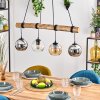 Koyoto Pendelleuchte Glas 15 cm Naturfarben, Schwarz, 4-flammig