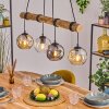 Ripoll Pendelleuchte Glas 15 cm Naturfarben, Schwarz, 4-flammig