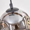 Ripoll Pendelleuchte Glas 15 cm Naturfarben, Schwarz, 4-flammig
