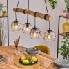 Ripoll Pendelleuchte Glas 15 cm Naturfarben, Schwarz, 4-flammig