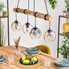 Ripoll Pendelleuchte Glas 15 cm Naturfarben, Schwarz, 4-flammig
