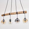 Ripoll Pendelleuchte Glas 15 cm Naturfarben, Schwarz, 4-flammig
