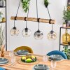 Ripoll Pendelleuchte Glas 15 cm Naturfarben, Schwarz, 4-flammig