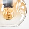 Ripoll Pendelleuchte Glas 15 cm Naturfarben, Schwarz, 4-flammig