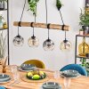 Ripoll Pendelleuchte Glas 15 cm Naturfarben, Schwarz, 4-flammig