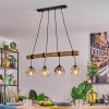 Ripoll Pendelleuchte Glas 15 cm Naturfarben, Schwarz, 4-flammig
