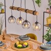 Koyoto Pendelleuchte Glas 15 cm Naturfarben, Schwarz, 4-flammig